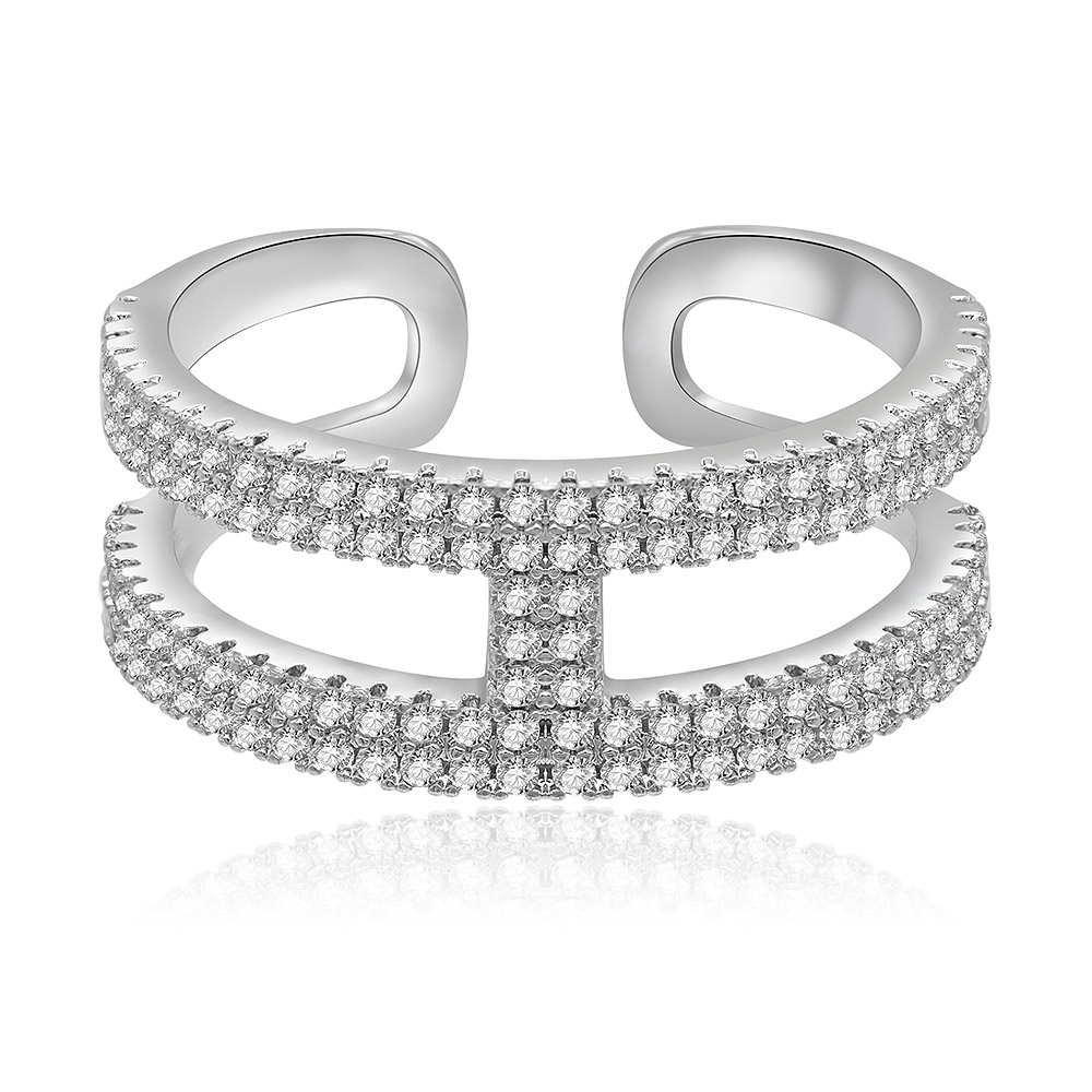 H Design Pave CZ Ring